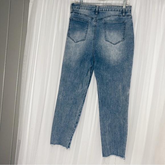 YMI Blue Ankle Cropped Distressed Jeans - Picture 2 of 4